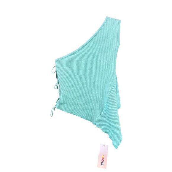 CRUSH CSC Grace Asymmetrical Cotton/Silk/Cashmere Top in Lagoon NWT Size 1 Small - Picture 2 of 5